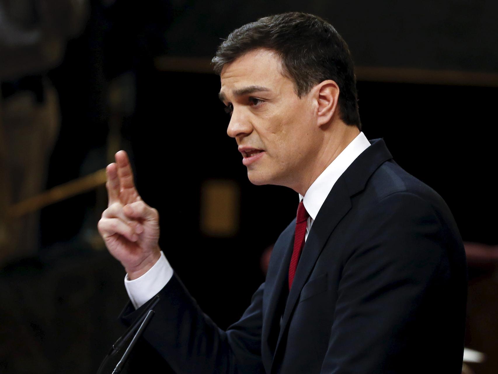 Pedro Sanchez durante su discurso.