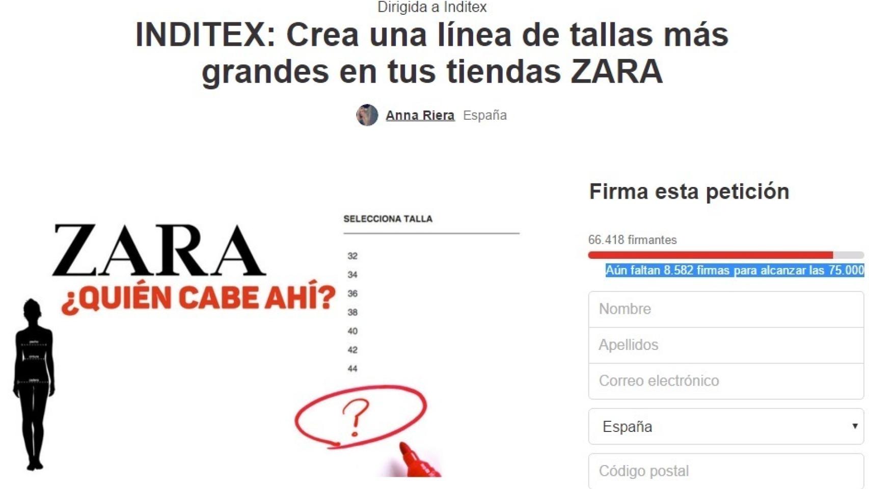 Petición en change.org de Anna Riera