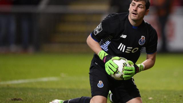 Iker Casillas durante el partido ante el SC Braga.