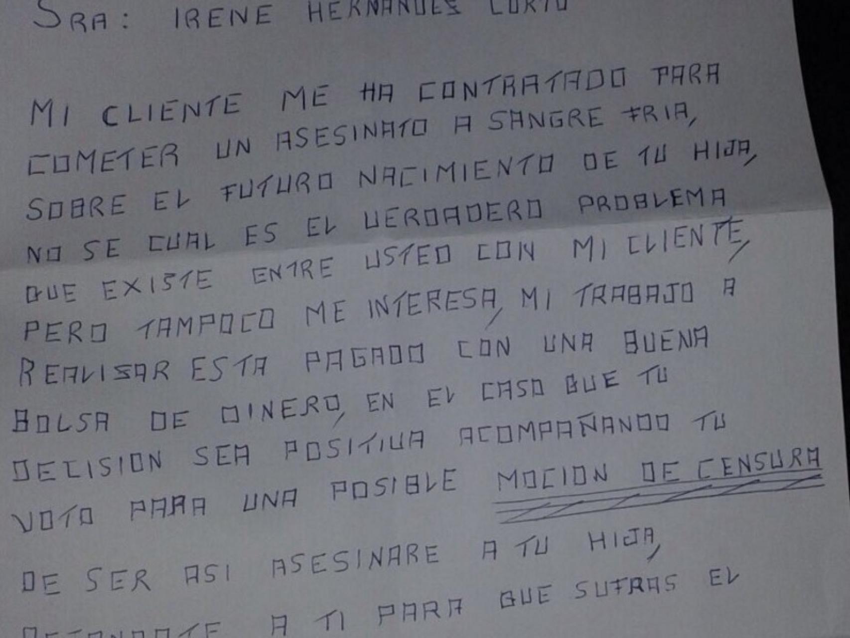 La amenaza en el perfil de Twitter de Fernando Pablos Romo