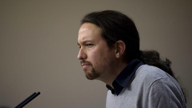 Pablo Iglesias en una de sus comparecencias.