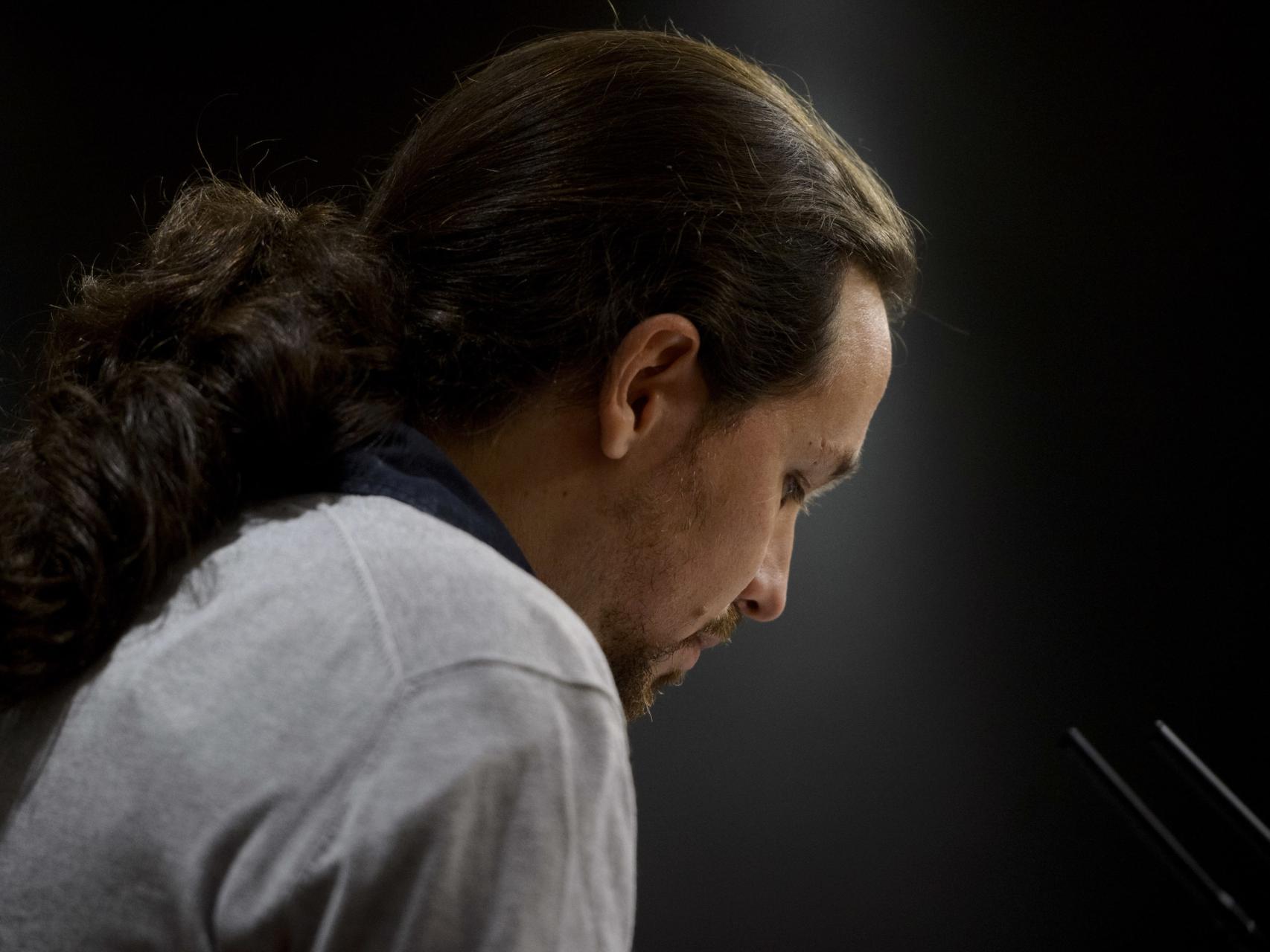 Pablo Iglesias en una de sus últimas comparecencias.