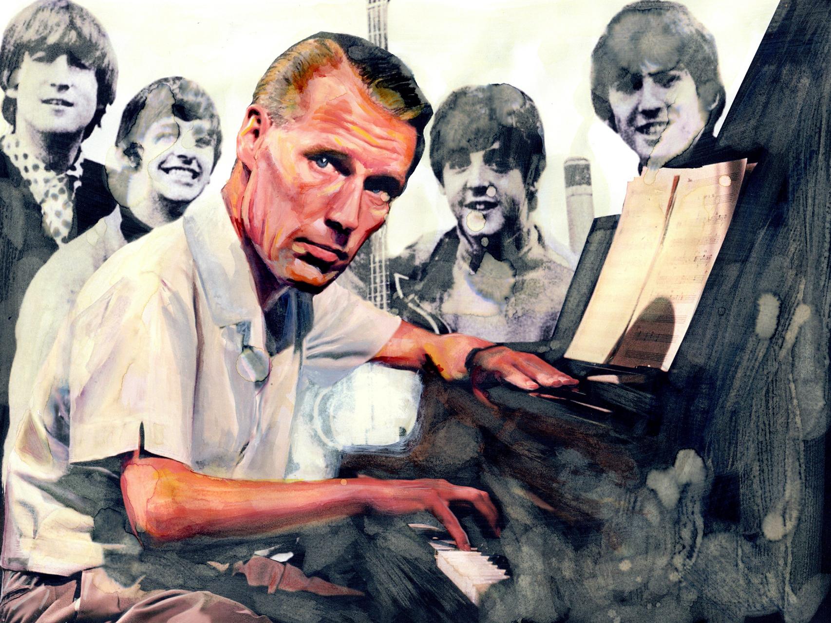 Ilustración de George Martin, el productor de los Beatles