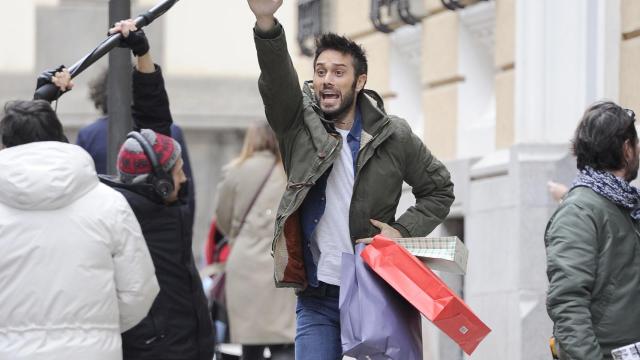 Dani Martínez rodando el spot en Madrid