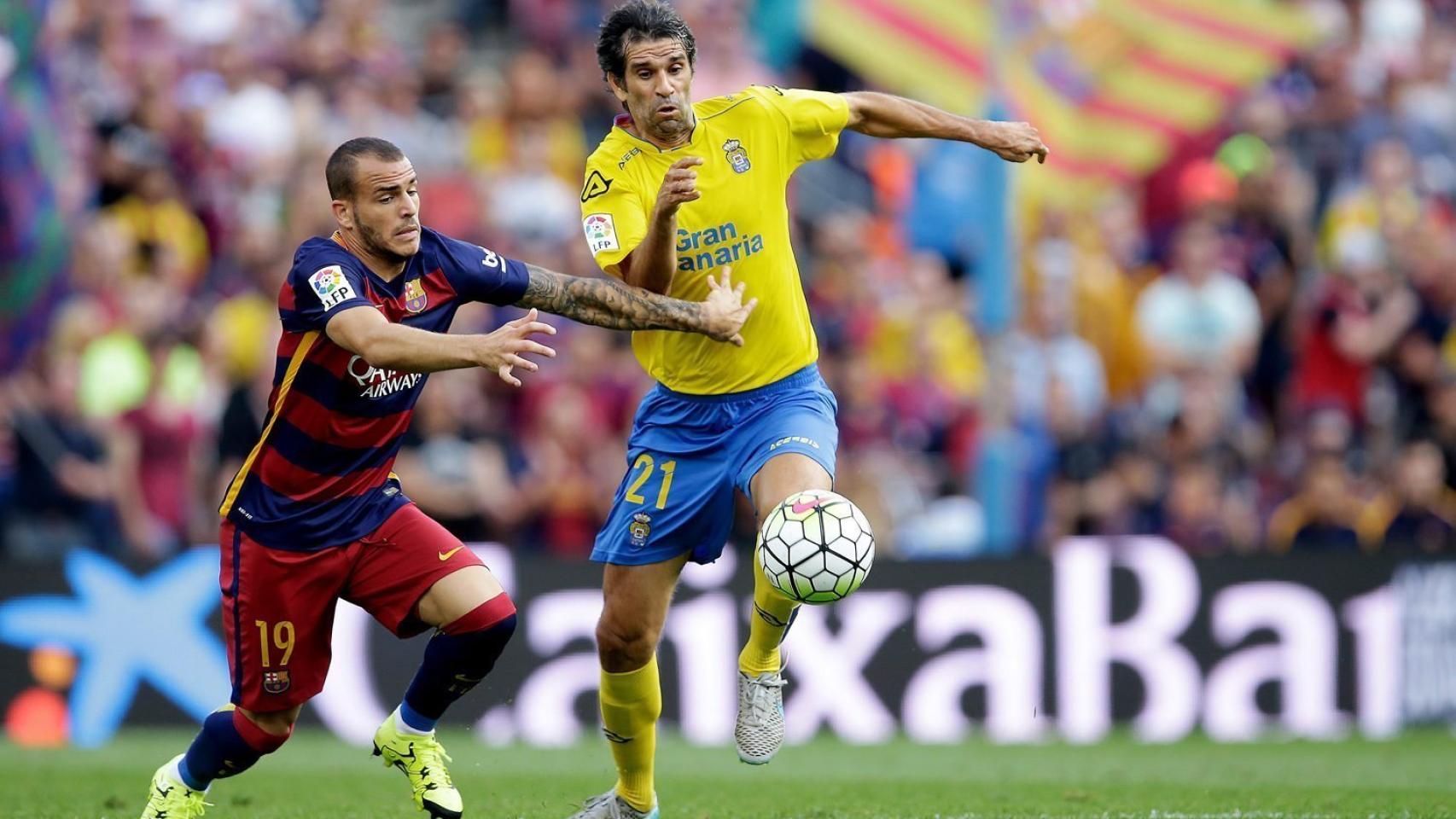 Juan Carlos Valerón, en el partido contra el Barcelona.