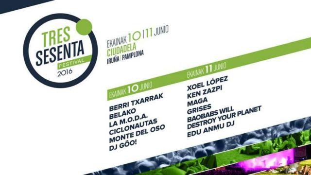 El cartel del la edición de 2016 del festival Tres Sesenta de Pamplona.