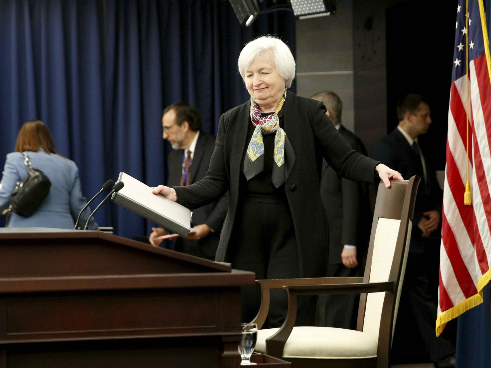 La presidenta de la Reserva Federal, Janet Yellen