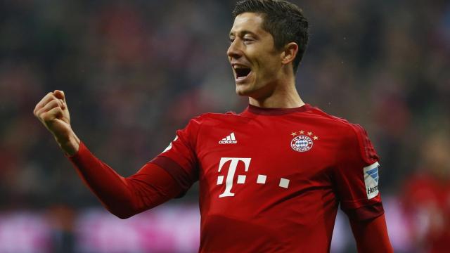 Robert Lewandowski celebra uno de sus goles con el Bayern.
