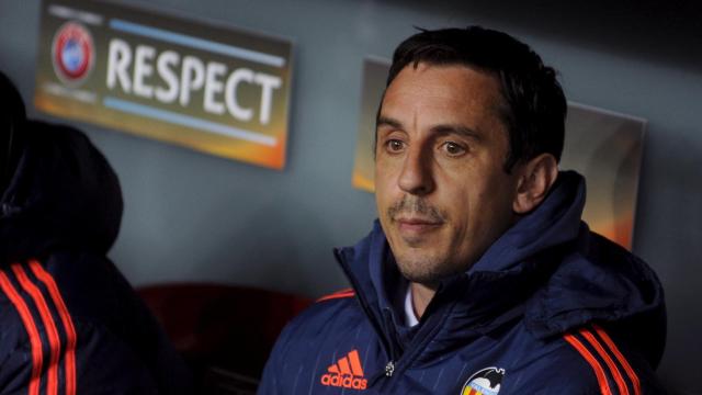 Gary Neville, en su etapa como técnico del Valencia