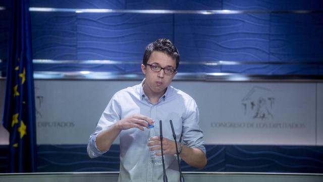 Íñigo Errejón, en su reaparición en el Congreso este martes.
