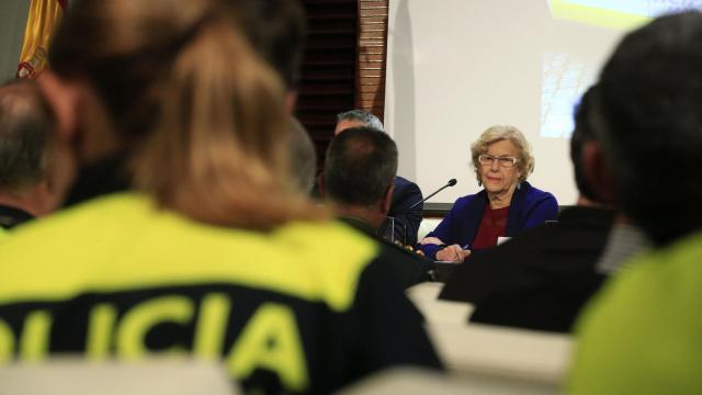 Manuela Carmena durante la presentación del nuevo plan de Policía.