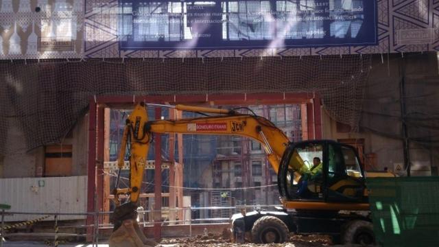 Restos de los edificios del conjunto de Canalejas, en Madrid.
