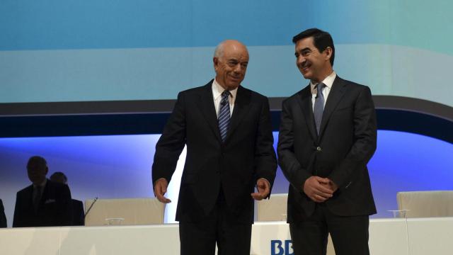 Francisco González, presidente del BBVA y Carlos Torres, consejero delegado