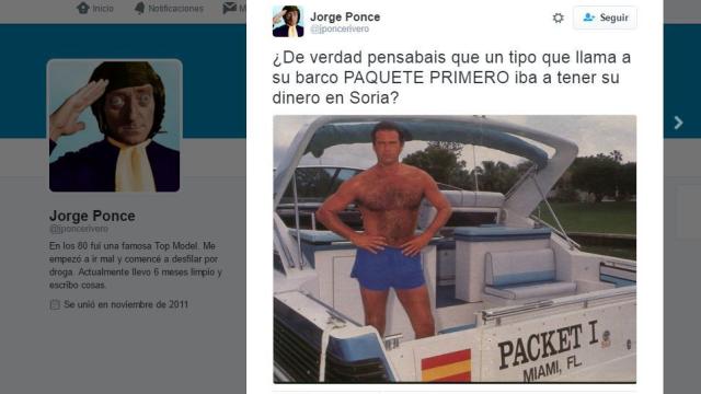 Una muestra del humor sobre Bertín Osborne en Twitter.