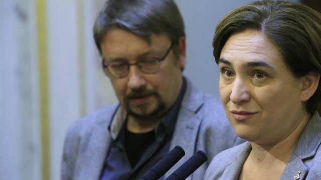 Doménech y Colau en una comparecencia en el Congreso esta semana