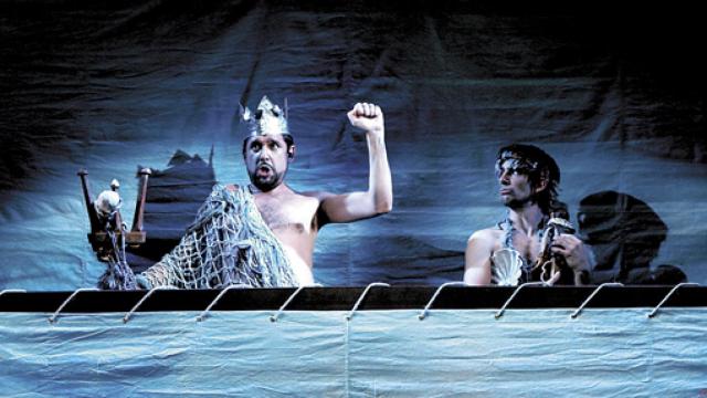 Un momento del montaje Viaje del Parnaso, que Ignacio García May adaptó en 2005 para la CNTC