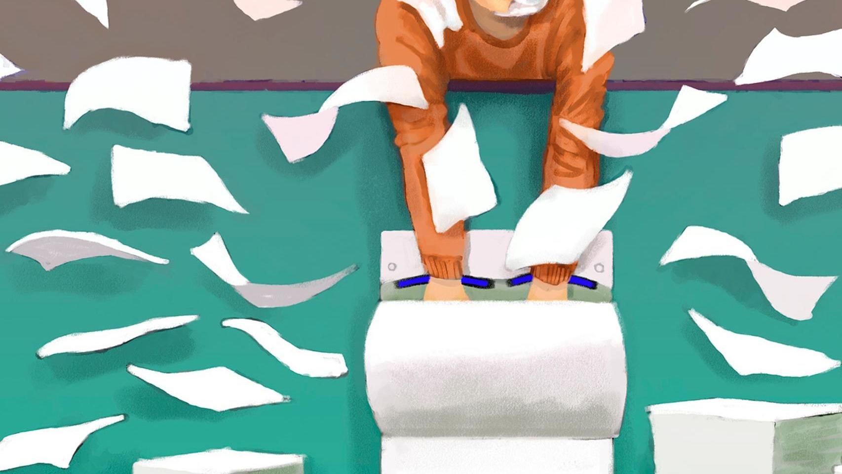 El secador de manos.