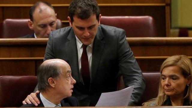 Albert Rivera y portavoz de Exteriores de C's, Fernando Maura.