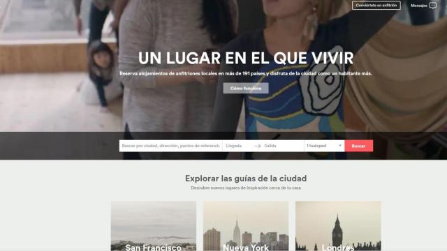 Captura de la página web de Airbnb