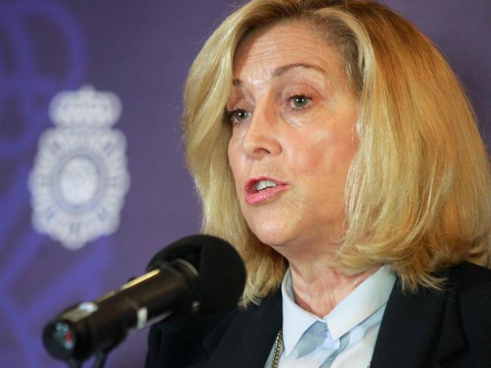 Dancausa durante una rueda de presna con la Policía