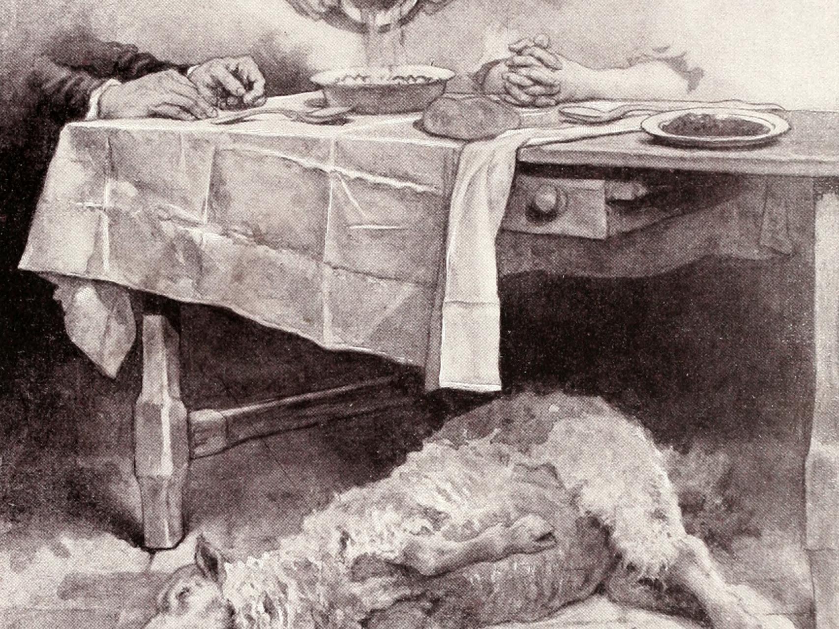 La comida de Don Quijote. José Jíménez Aranda, Quijote del centerario, 1905