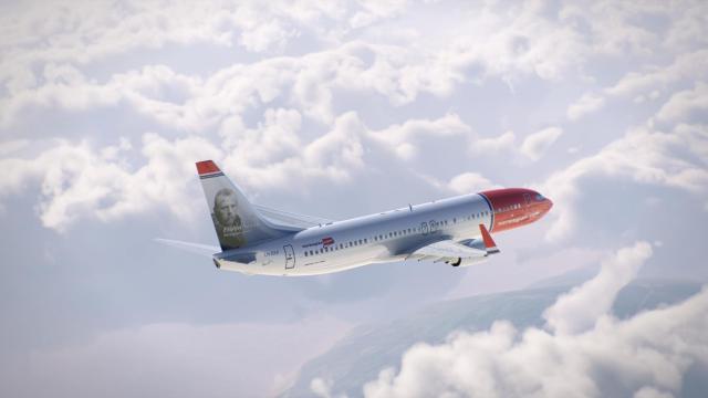 Imagen de un avión de Norwegian.