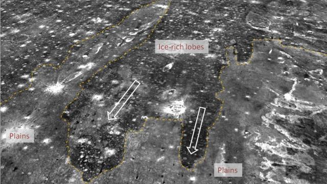 Imagen de las líneas de costa marcianas.