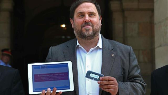 Oriol Junqueras en el Parlament donde ha presentado el Proyecto de ley de Presupuestos de la Generalitat.