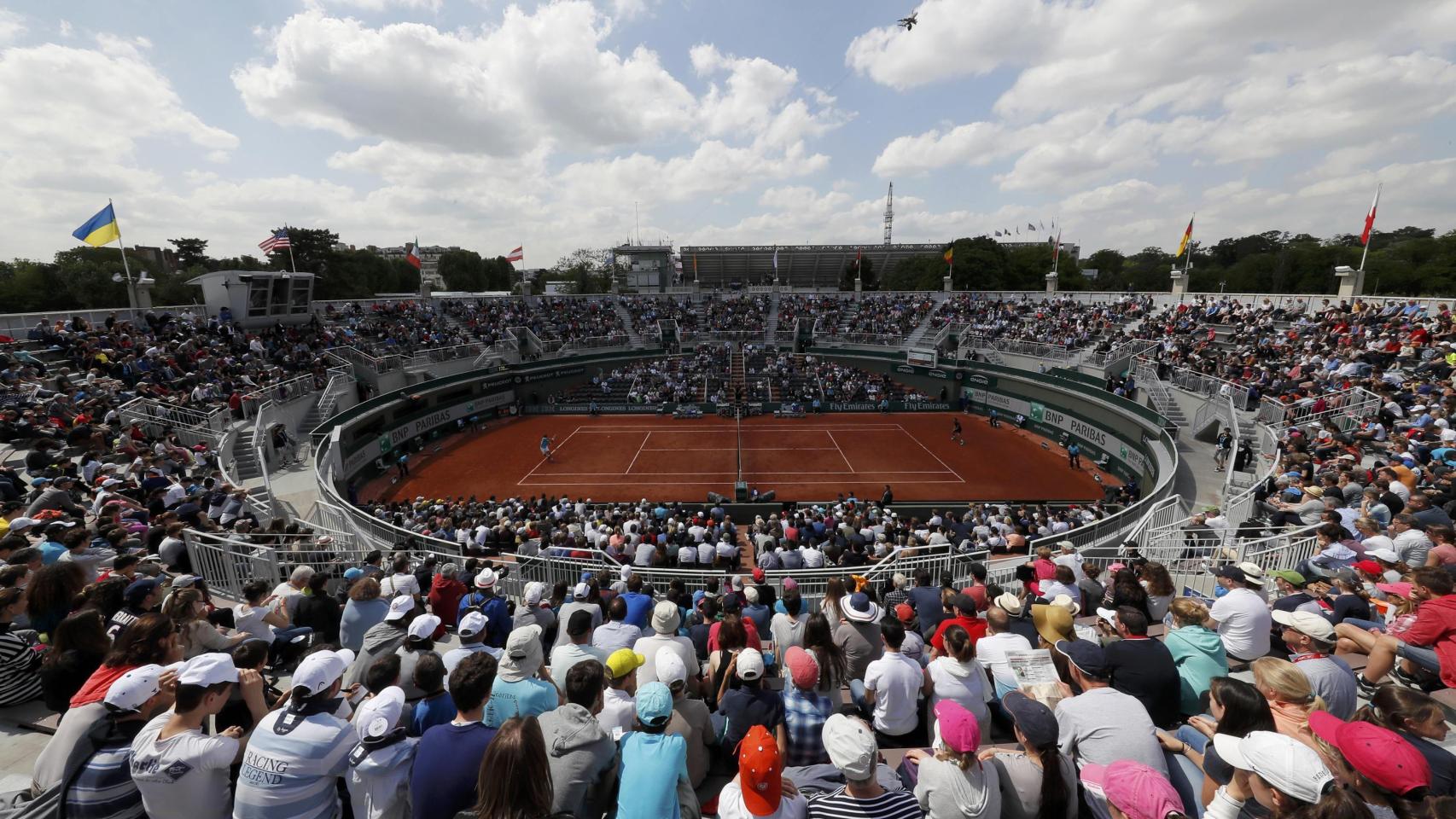 Vista general del partido entre Gilles Simon y Guido Pella.