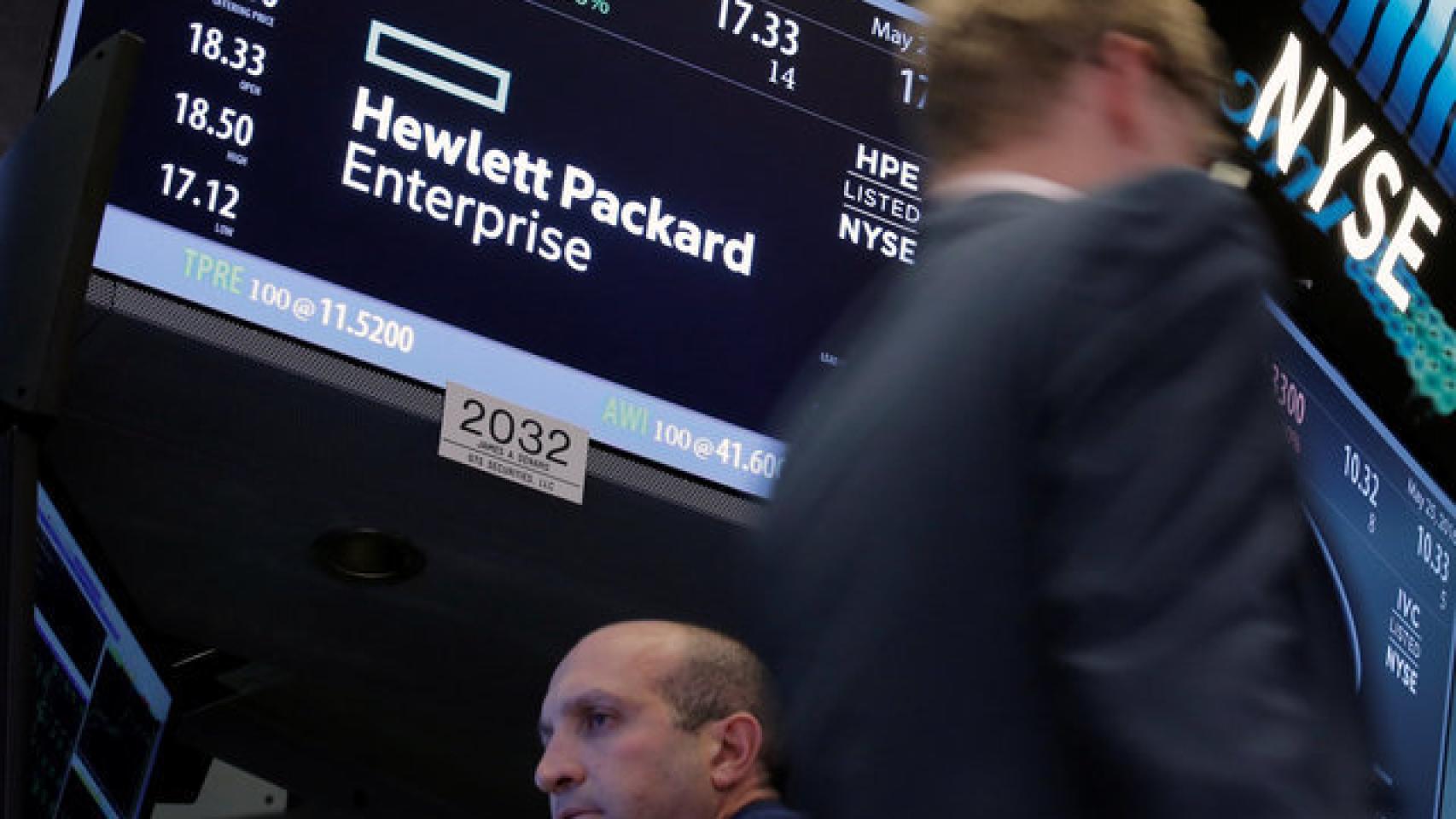 Cotización de HPE en la Bolsa de Nueva York.
