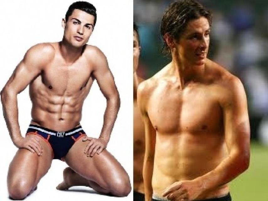 Ronaldo en la promoción de sus calzoncillos y Torres en el campo