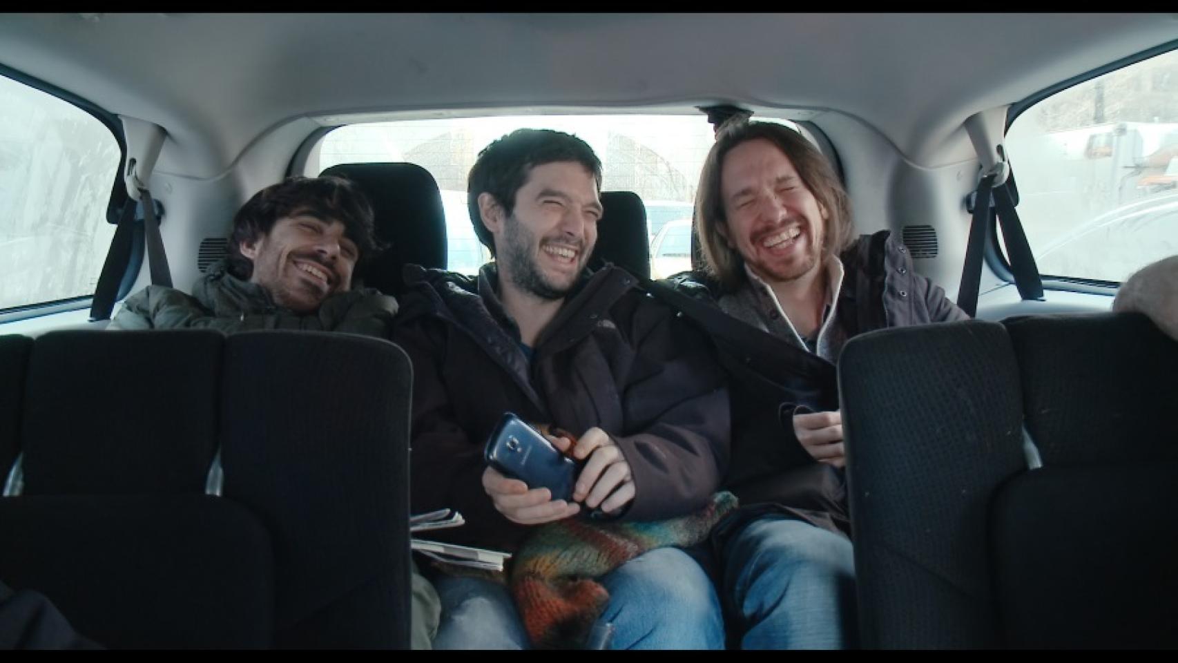 Pablo Iglesias y equipo durante su visita a Nueva York.