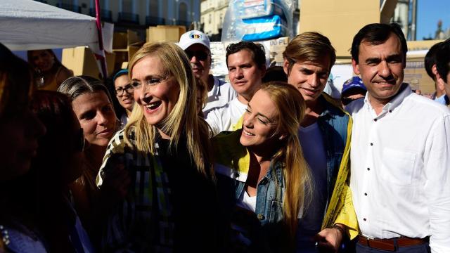 Tintori, Cifuentes y el cantante Carlos Baute han estado presentes en el acto de este martes en Sol