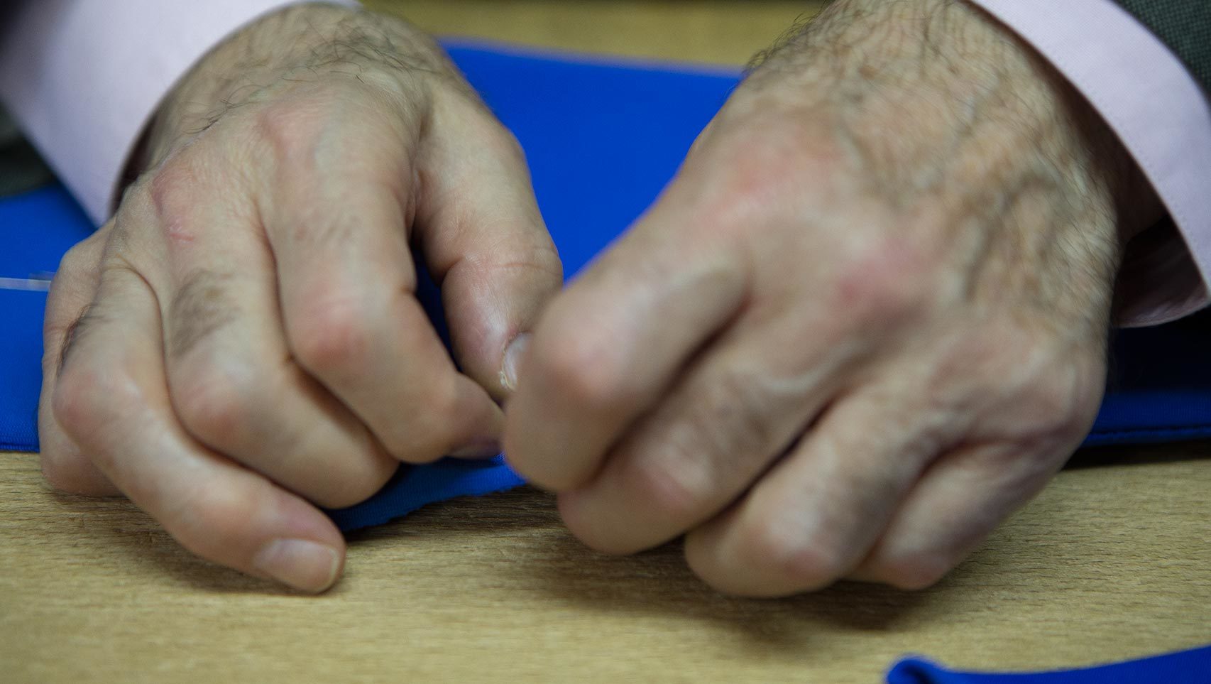 Las manos del sastre Antonio López.