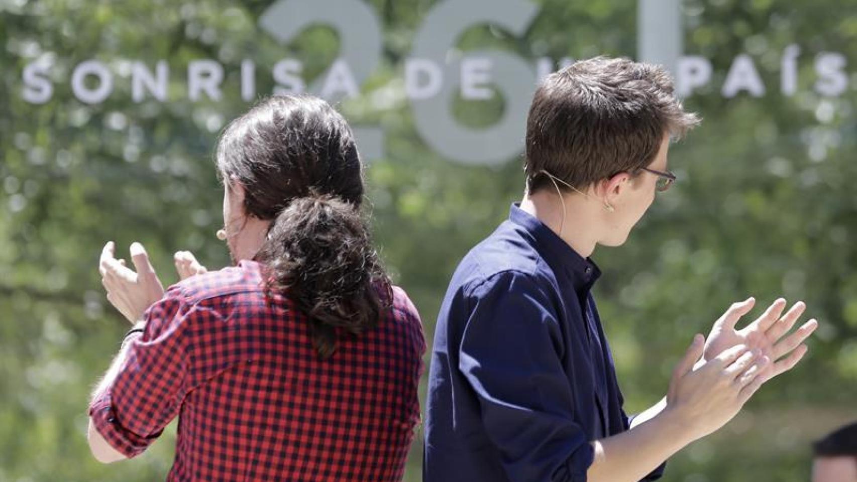 Pablo Iglesias e Íñigo Errejón, en un mitin reciente.