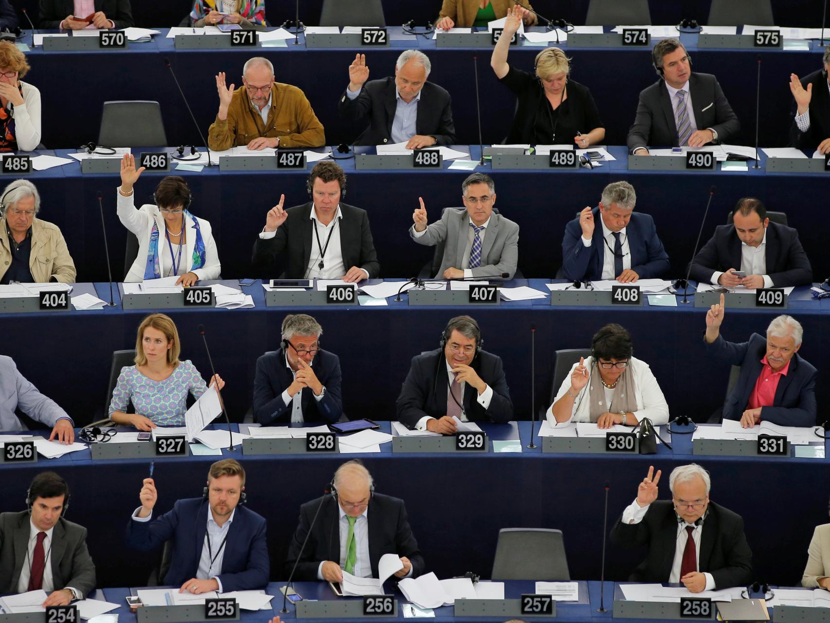 El pleno de la Eurocámara durante una votación