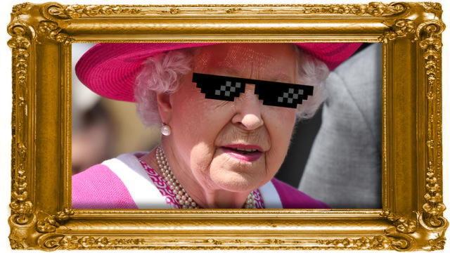 Isabel II en un fotomontaje