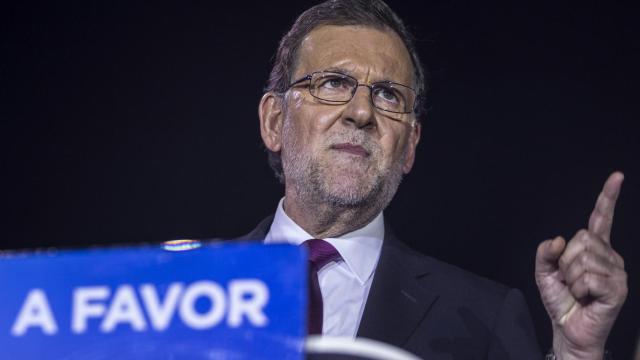 Mariano Rajoy, durante su discurso en el acto inaugural de campaña en el Templo de Debod.