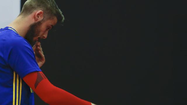 David de Gea en la rueda de prensa.