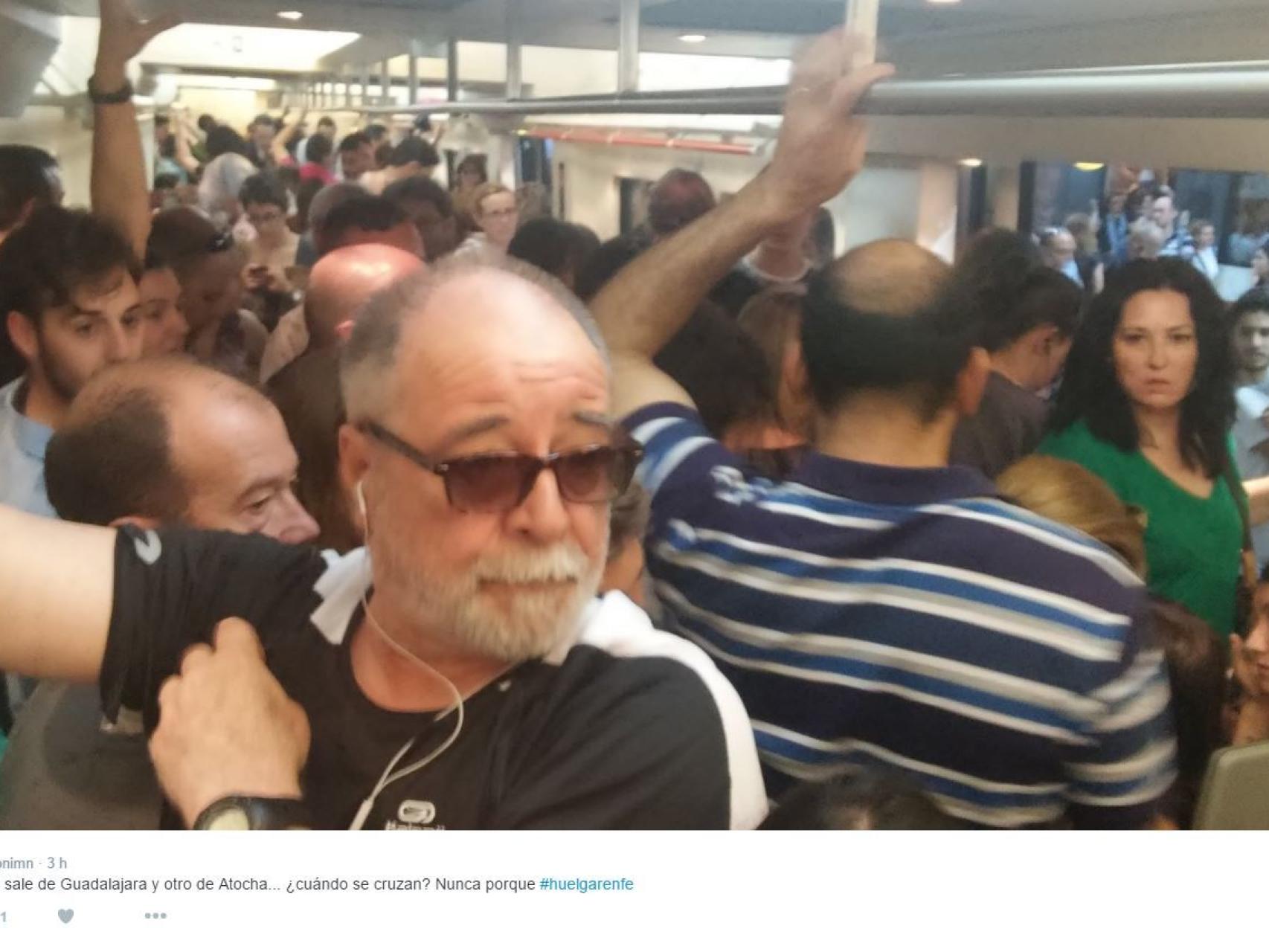 Así se viajaba en Cercanías esta mañana