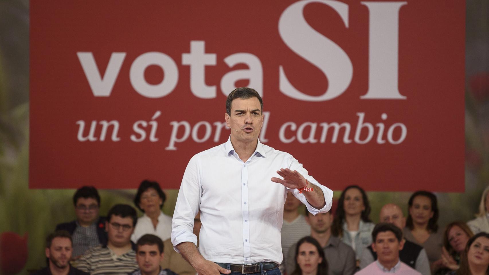 Pedro Sánchez en un acto en Durango este sábado.