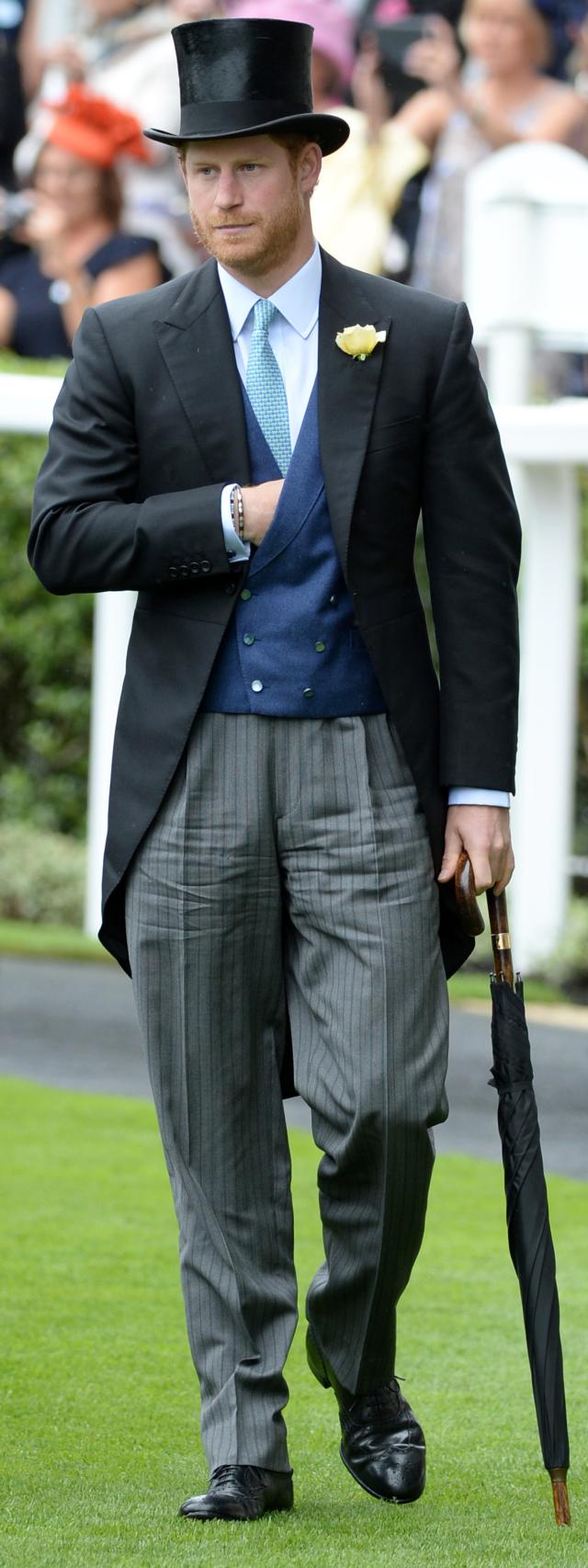 El príncipe Harry durante las carreras de Ascot