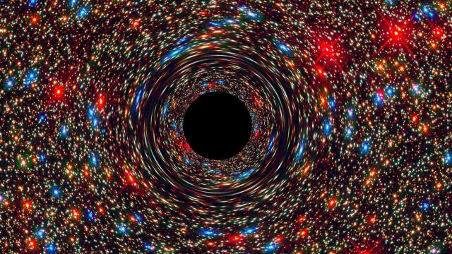 Recreación de un agujero negro supermasivo.