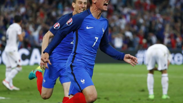 Griezmann celebra su gol ante Albania.