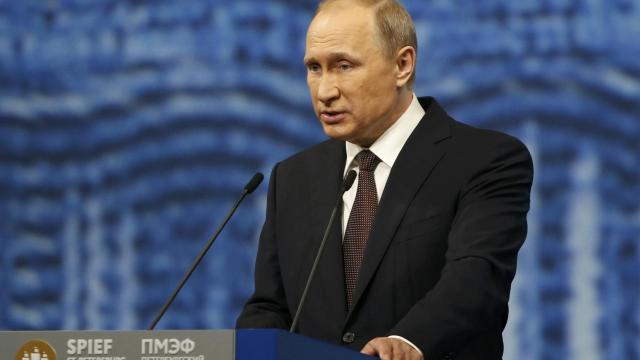 Putin en su comparecencia.