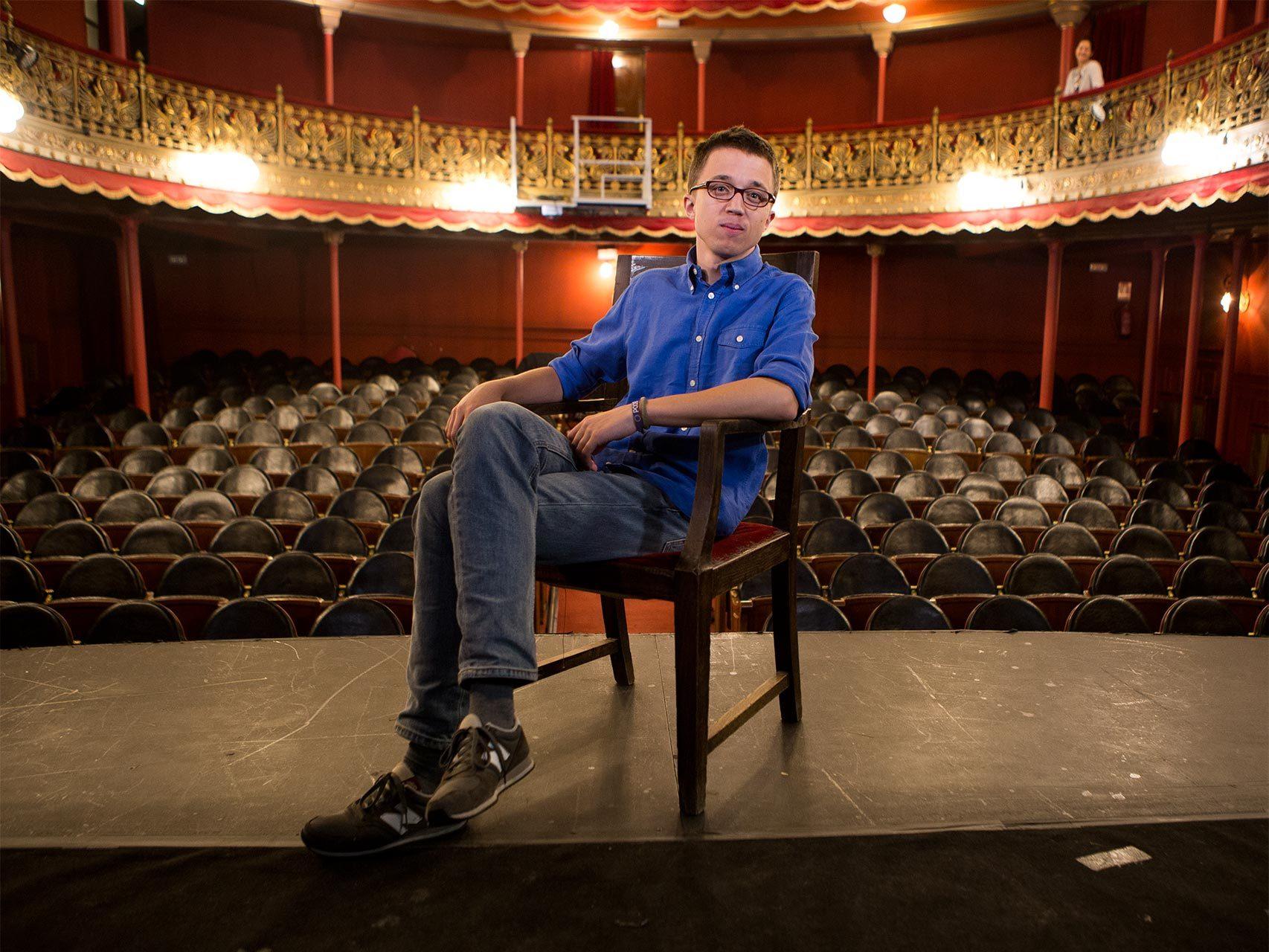 Íñigo Errejón, número dos de Podemos, en el Teatro Lara de Madrid.
