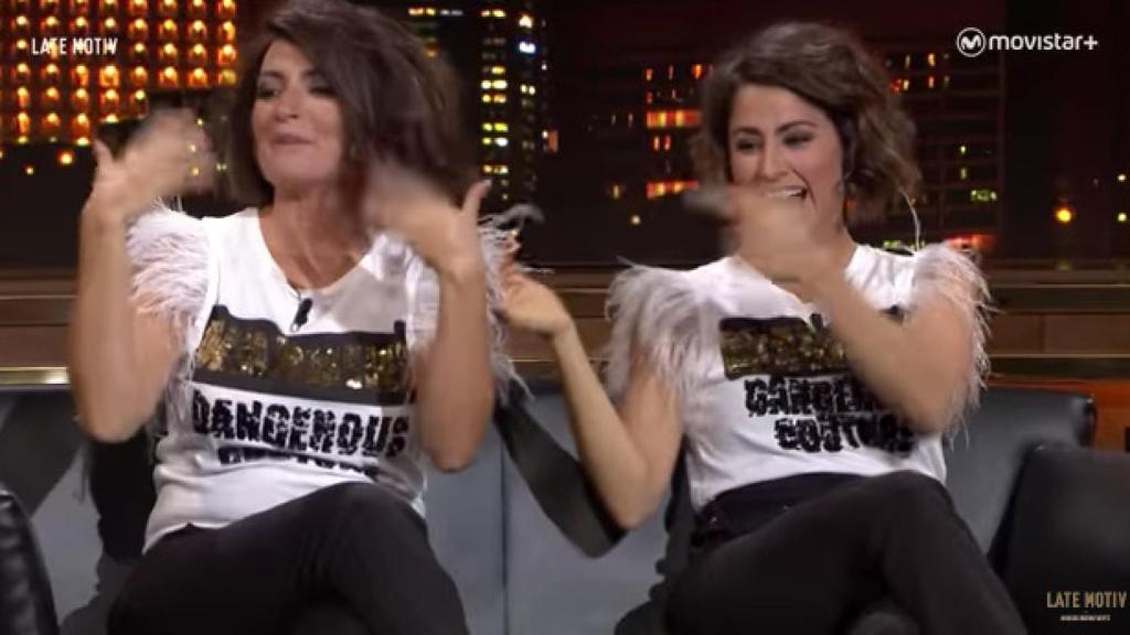 Barei se encuentra con su doble, Silvia Abril, en 'Late Motiv'