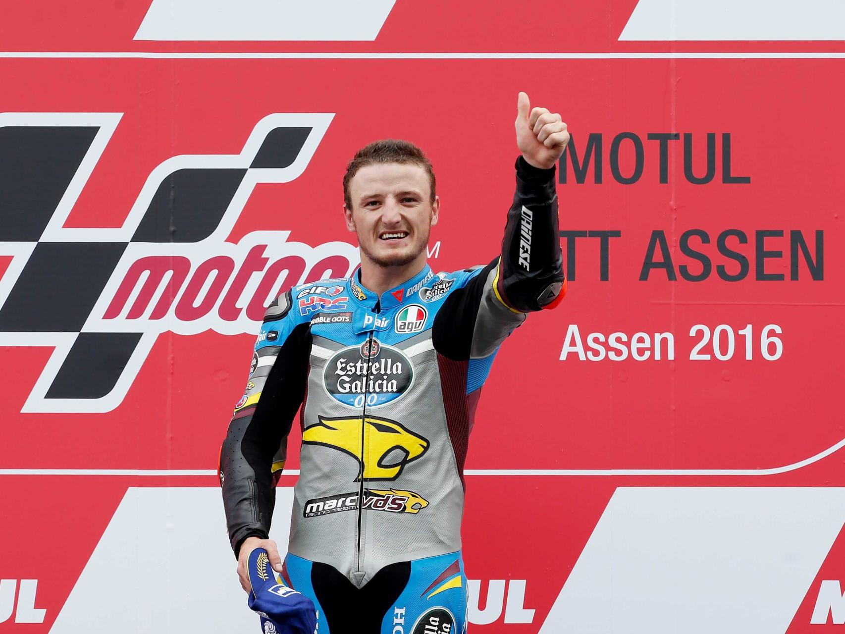 Jack Miller celebra su victoria en Assen.