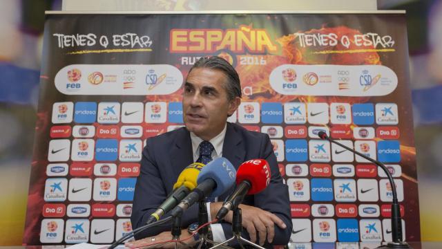 Sergio Scariolo durante el anuncio de la preconvocatoria.