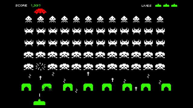 Pantalla del videojuego Space Invaders.